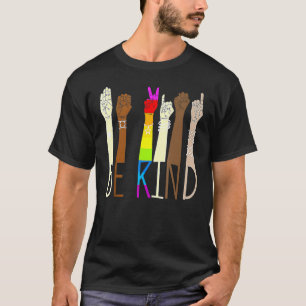 Be Kind Sign Language Hand Talking LGBT Gay Les Pr T-Shirt