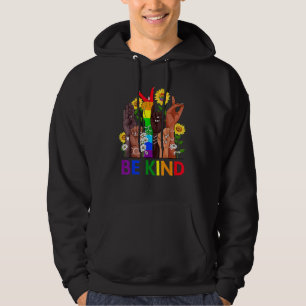 Be Kind Sign Language Hand Talking Lgbtq+ Gay Les Hoodie