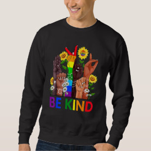 Be Kind Sign Language Hand Talking Lgbtq+ Gay Les  Sweatshirt