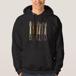 Be Kind Sign Language Hand Talking Teachers Interp Hoodie
