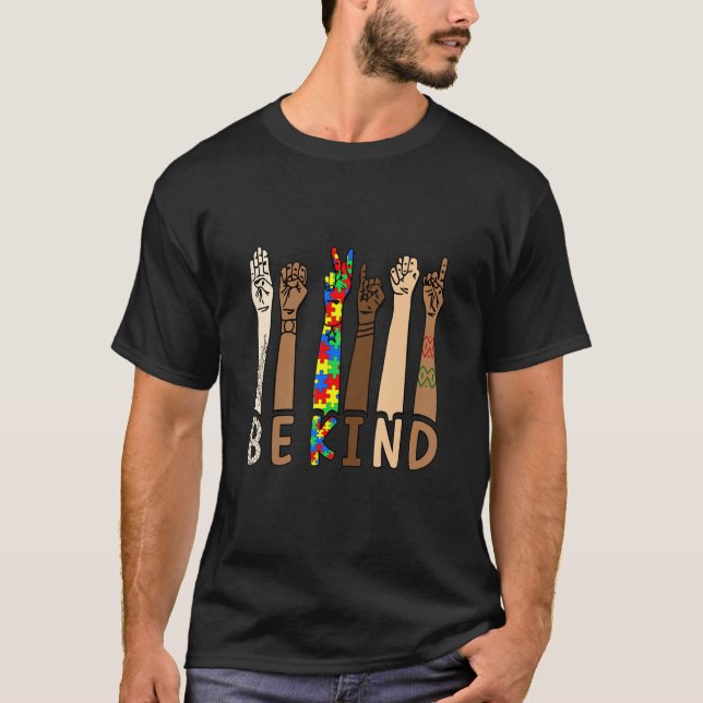 Be Kind Sign Language Hand Tee Teachers Interprete (Front)