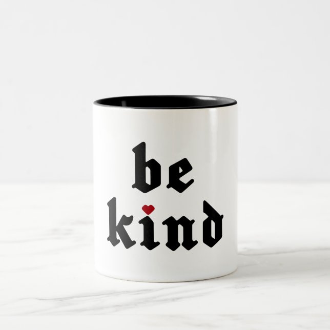 Be Kind – Simple Positive Message Two-Tone Coffee Mug (Center)