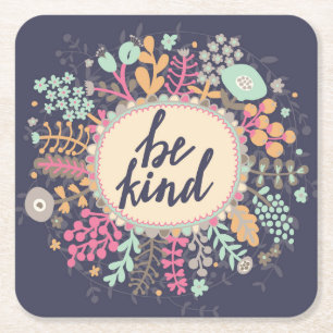 Be Kind Square Paper Coaster