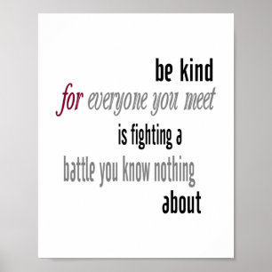 Be Kind (standard picture frame size) Poster