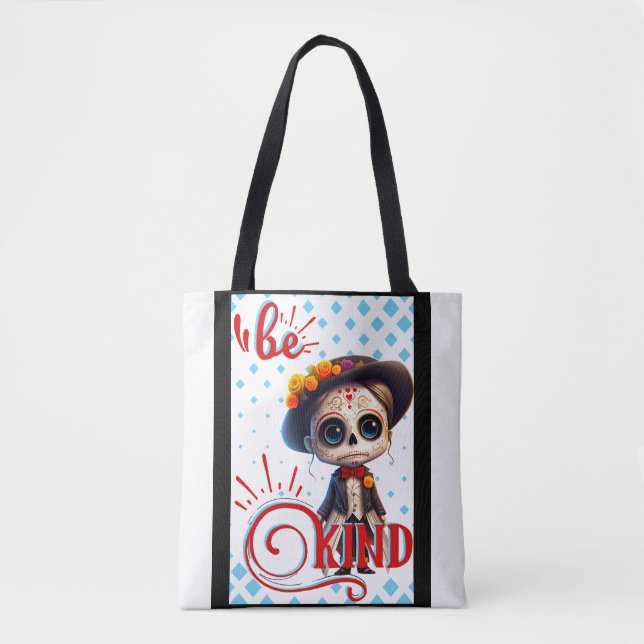 Be Kind Sugar Skull Tote Bag (Front)