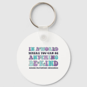 Be Kind Suicide Prevention Awareness Purple Flower Key Ring