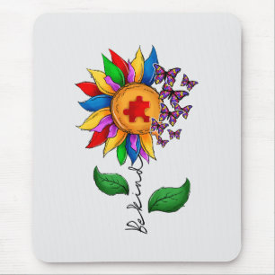 Be Kind Sunflower- Autism Awareness Mouse Pad