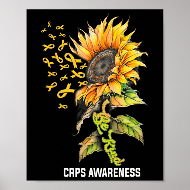 Be Kind Sunflower CRPS Awareness  Poster (Front)