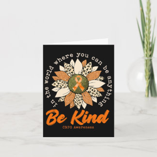 Be Kind Sunflower Orange Crps Awareness Ribbon 1  Card