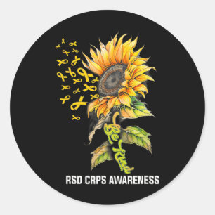 Be Kind Sunflower Rsd Crps Awareness Classic Round Sticker