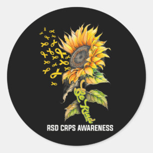 Be Kind Sunflower Rsd Crps Awareness  Classic Round Sticker