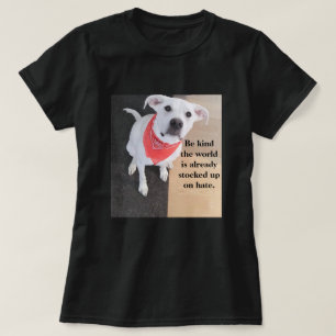 Be Kind Sweet White Puppy Dog Wearing Orange Scarf T-Shirt
