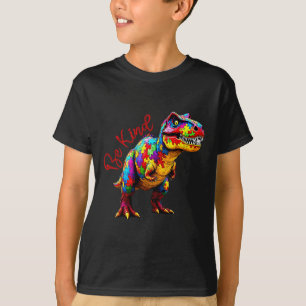 Be Kind T Rex Puzzle Pieces Autism Awareness Day K T-Shirt