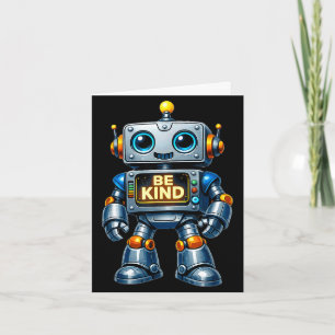 Be kind teacher anti-bullying robot kindness men card