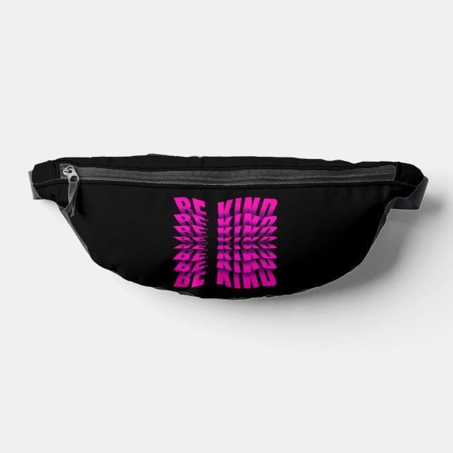 BE KIND TEXT EFFECT PINK TYPOGRAPHY BUM BAGS (Lay Down)