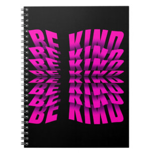 BE KIND TEXT EFFECT PINK TYPOGRAPHY NOTEBOOK