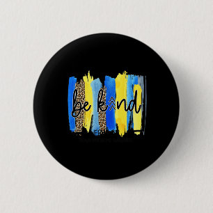 Be Kind Three Arrows Brush Stroke Down Syndrome Aw 6 Cm Round Badge