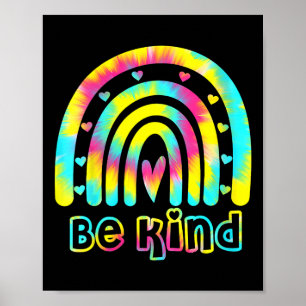 Be Kind Tie Dye Rainbow Kindness Autism Awareness  Poster