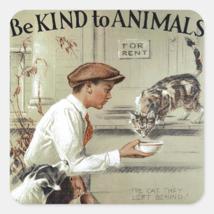 Be Kind to Animals Square Sticker
