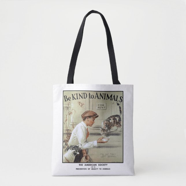 Be Kind To Animals Tote Bag (Front)