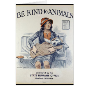 Be Kind to Animals - Vintage Poster
