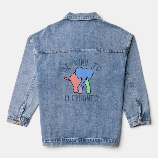 BE KIND TO ELEPHANTS DENIM JACKET (Back)