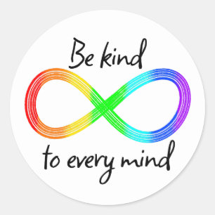 Be Kind to Every Mind - Autism Acceptance Rainbow Classic Round Sticker