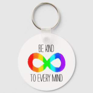 Be Kind to Every Mind - Autism Acceptance Rainbow Key Ring