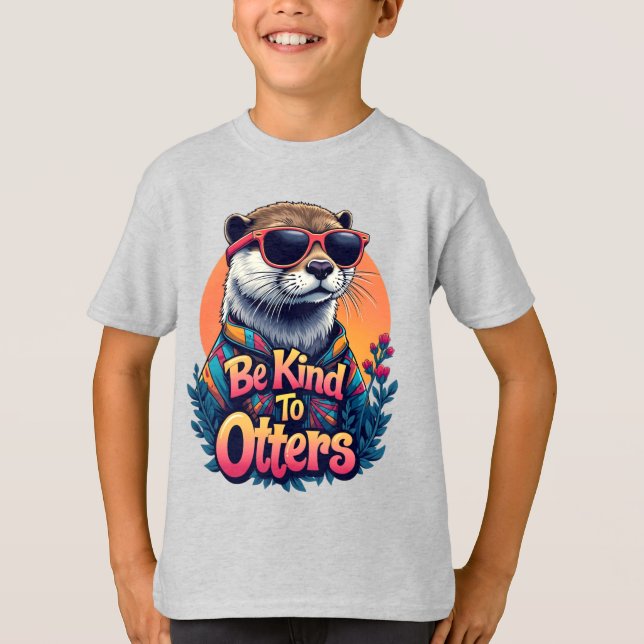 Be Kind To Otters, Funny Sea Otter T-Shirt (Front)