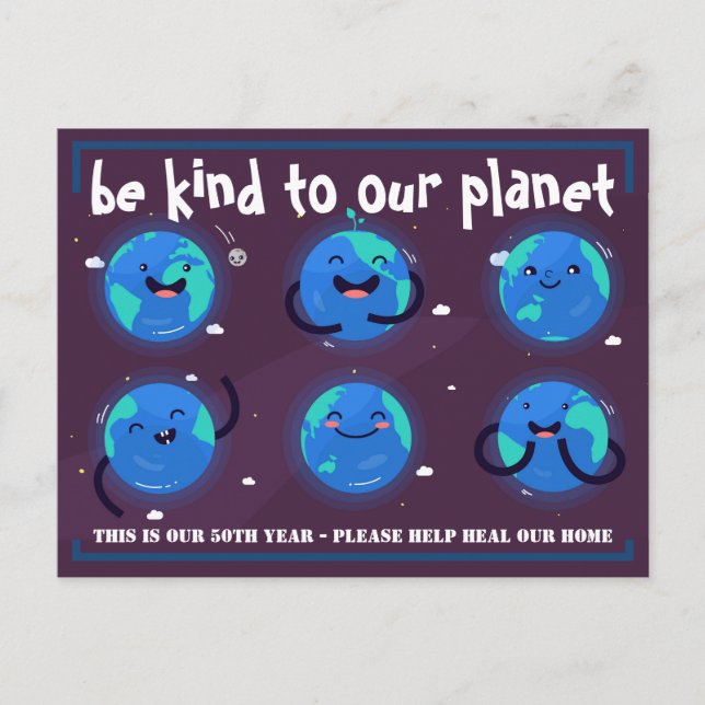 Be KIND to our Planet - Environmental Earth Day Postcard (Front)