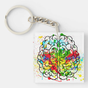 Be Kind to Your Mind Acrylic Brain Keychain