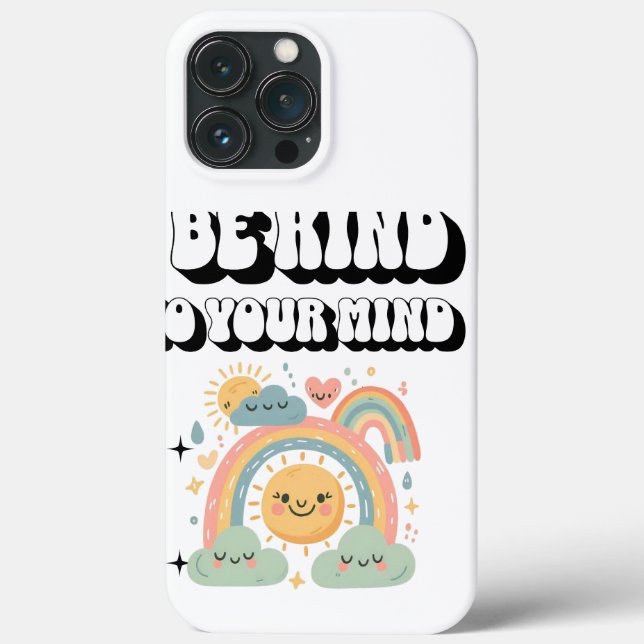 Be Kind to Your Mind - Cute Mental Health Rainbow  Case-Mate iPhone Case (Back)