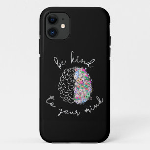 Be Kind To Your Mind Floral Brain Mental Health Case-Mate iPhone Case