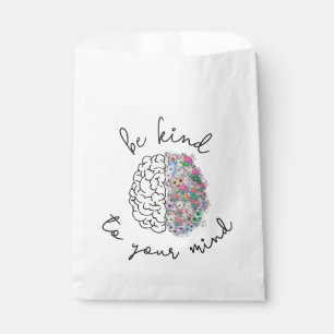 Be Kind To Your Mind Floral Brain Mental Health Favour Bags