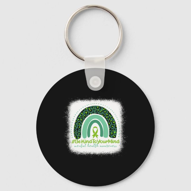 Be Kind To Your Mind Mental Health Awareness Rainb Key Ring (Front)
