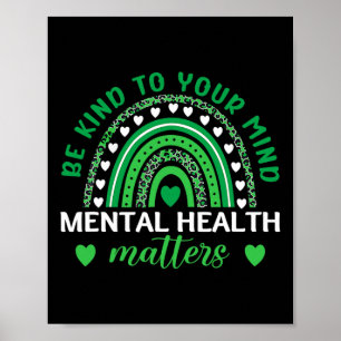 Be Kind To Your Mind Mental Health Awareness Rainb Poster