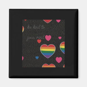 Be Kind To Your Mind Rainbow Hearts Sticker  Magnet