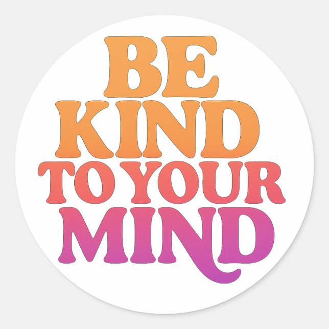 BE KIND TO YOUR MIND – Retro Wavy Sticker (Front)