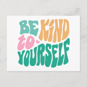 Be Kind To Yourself Typography Postcard