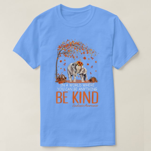 Be Kind Tree Elephant Orange Leukaemia Awareness A T-Shirt (Design Front)