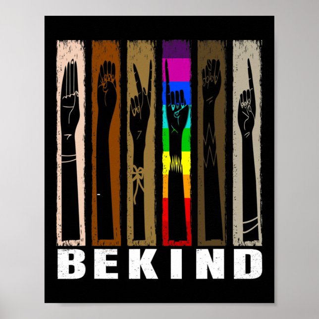Be Kind Usa Sign Language Hand Talking Teachers Lg (Front)