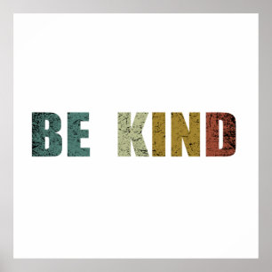 be kind vintage retro poster