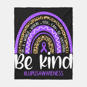 Be Kind  We Wear Purple Lupus Awareness Month Rain Fleece Blanket