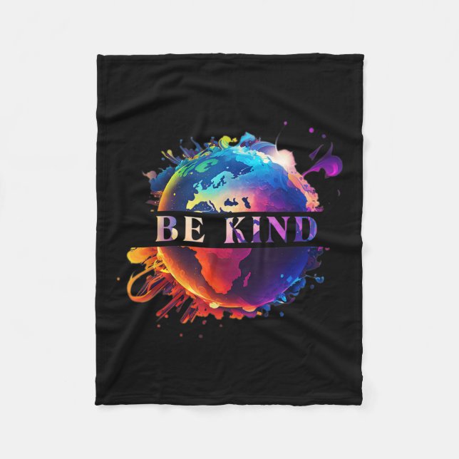 Be Kind With Mother Earth Environmental Protection Fleece Blanket (Front)