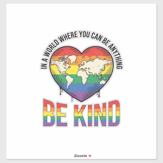 Be Kind World Heart Rainbow Vector T-Shirt Design_ (Sheet)