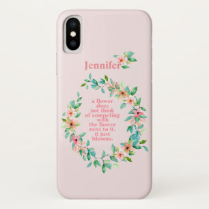 Be Like A Flower Quote Tropical Floral Wreath Case-Mate iPhone Case