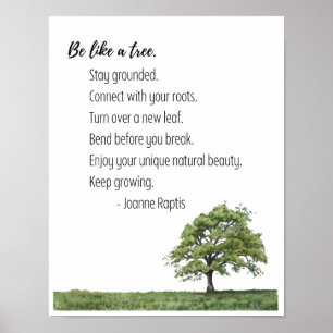 Be Like a Tree Inspirational Wall Art Print