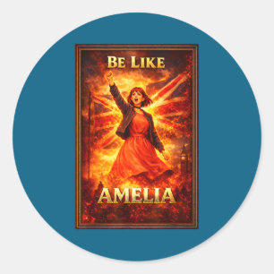Be like amelia vintage union jack british uk classic round sticker