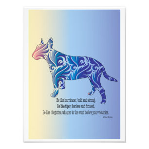 Be like hurricane and tiger BULL TERRIER art Photo Print