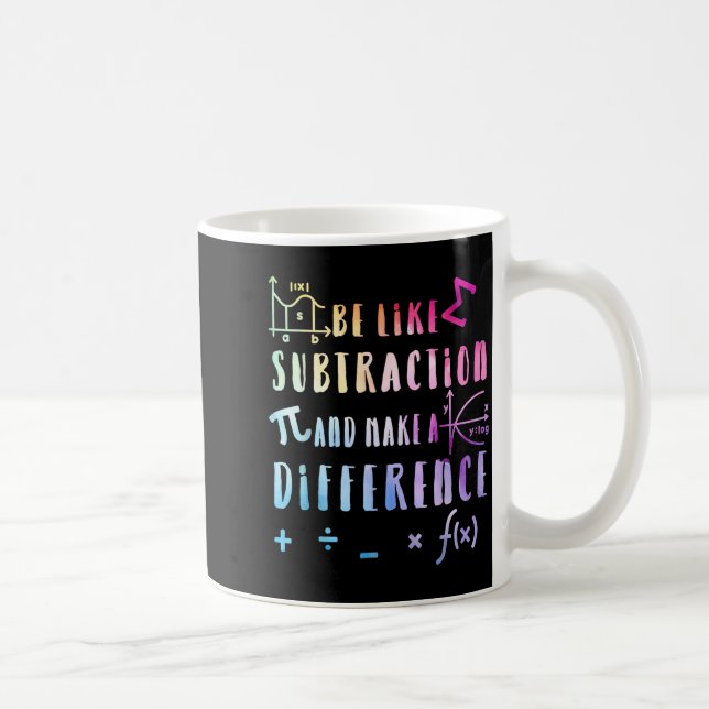 Be Like Subtraction Math Quote For Teachers Studen Coffee Mug (Right)